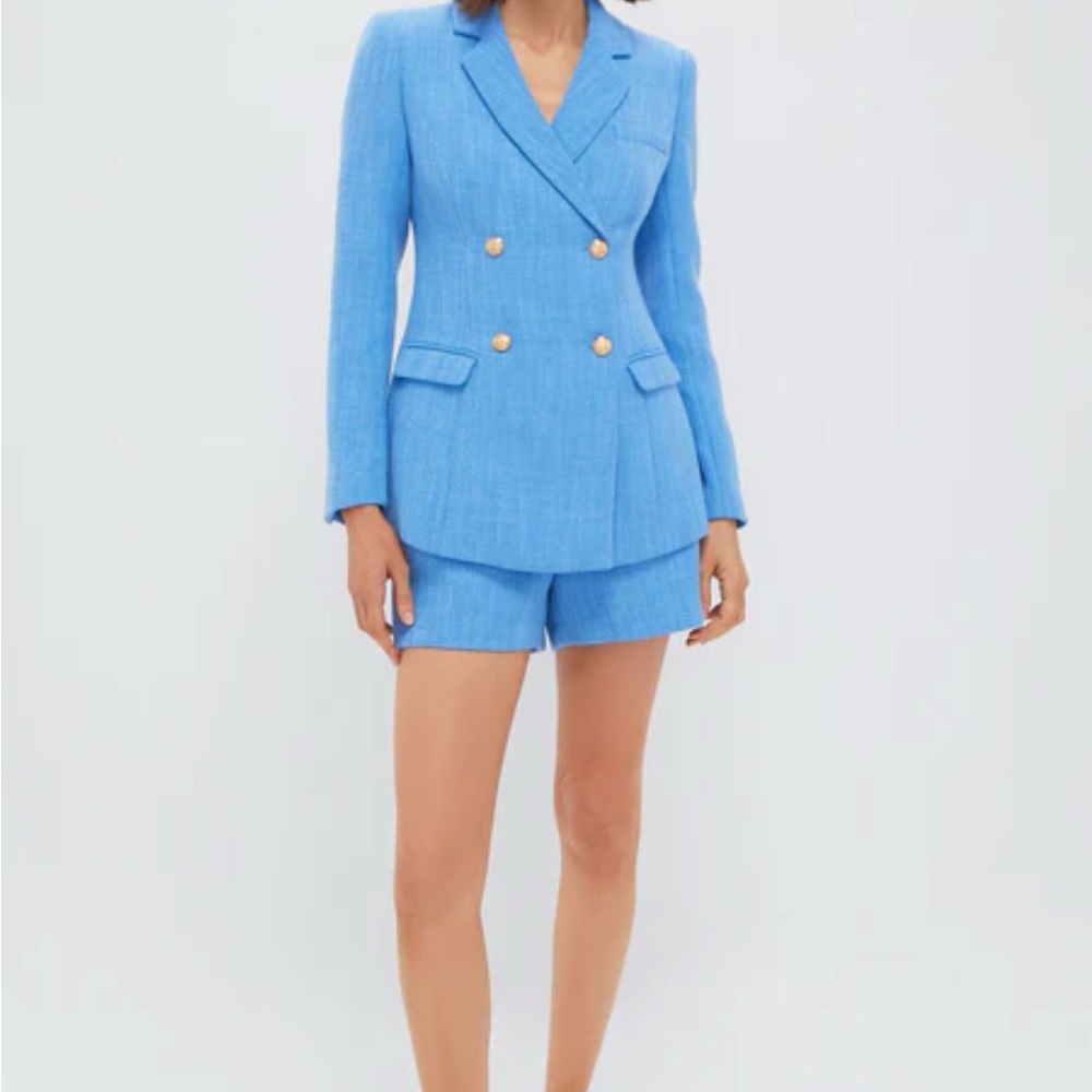 Elegant Women's Sky Blue Blazer Suit (includes the shorts)
